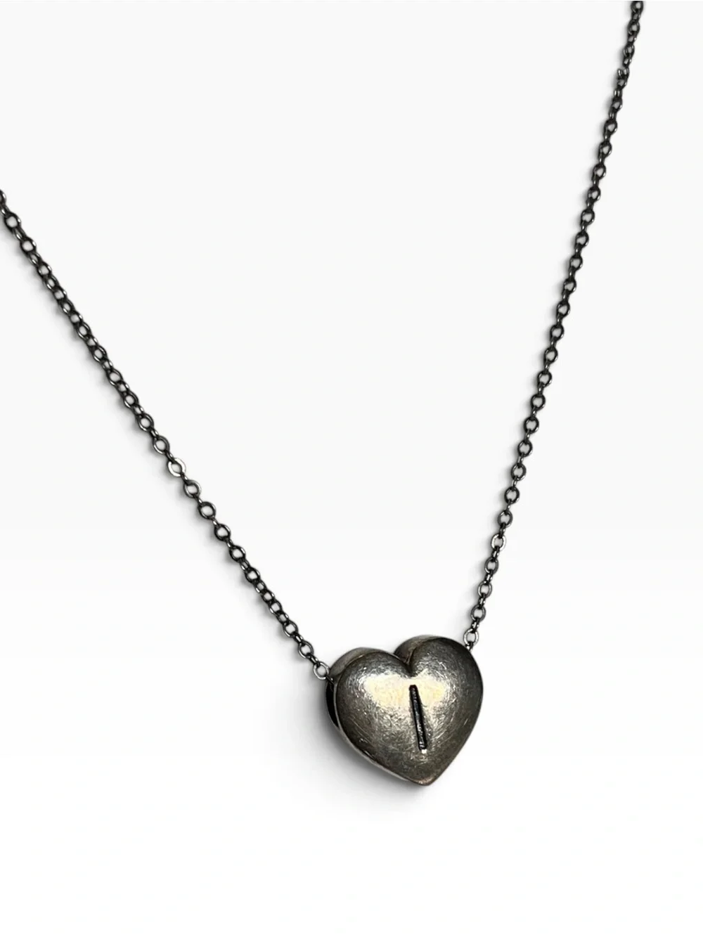 🍭5 for $20🍭 Silver Tone Letter I Heart Pendant Necklace CC X